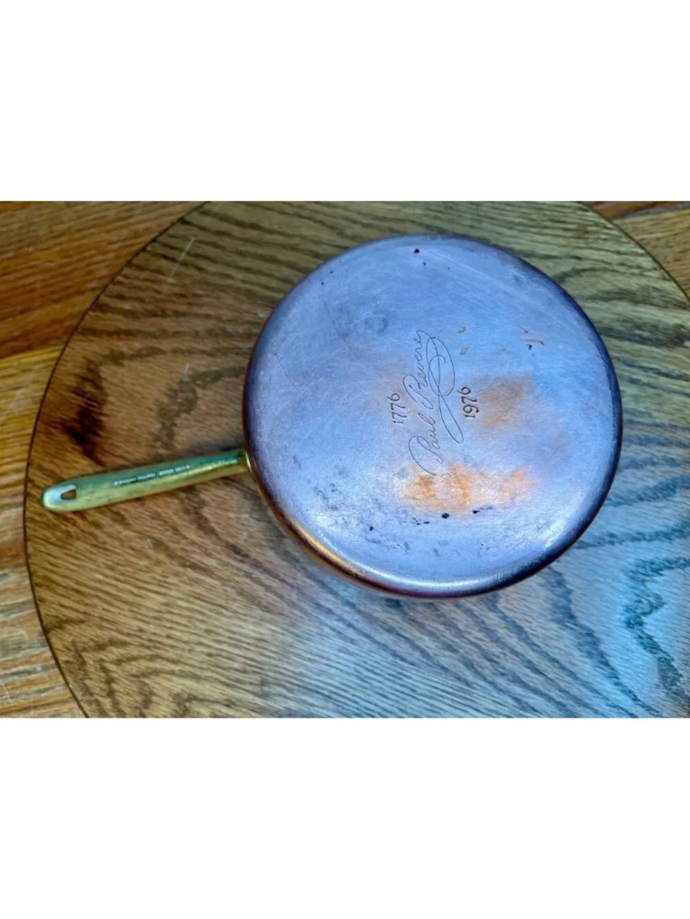 Vintage  Paul Revere Ware  1 quart  Copper Saucepan With Lid Bicentennial Brass